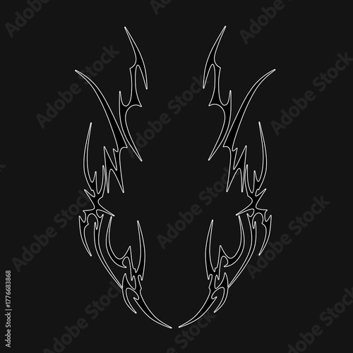 Y2k neo tribal shapes vector design 