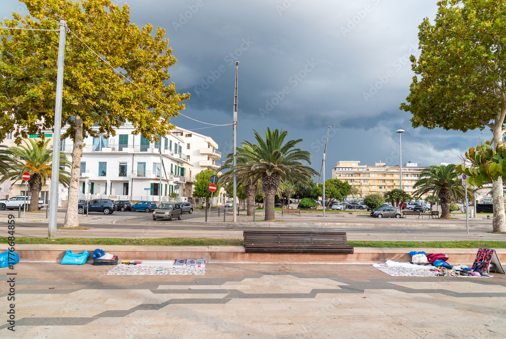 Fototapeta premium Scenic promenade by the sea in Alghero, Sardinia, Italy