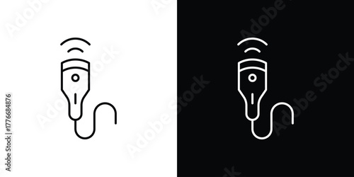 Ultrasound icon pixel perfect. Outline symbol. Simple linear drawing.