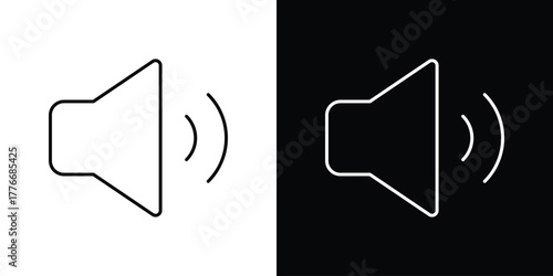 Volume icon pixel perfect. Outline symbol. Simple linear drawing.