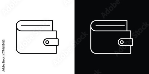 Wallet icon pixel perfect. Outline symbol. Simple linear drawing.