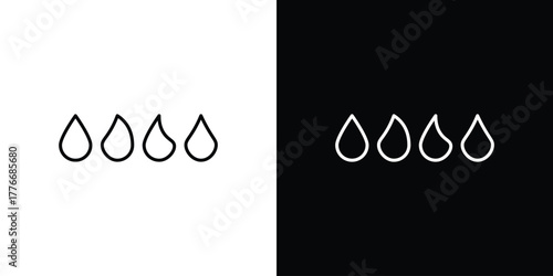 Water drop shape icon pixel perfect. Outline symbol. Simple linear drawing.