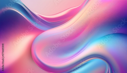 an iridescent fluid abstract image with vibrant colors in a smooth flowing style on a soft gradient background vibrant holographic fluid colors flow abstractly abstract iridescent wave pastel pink