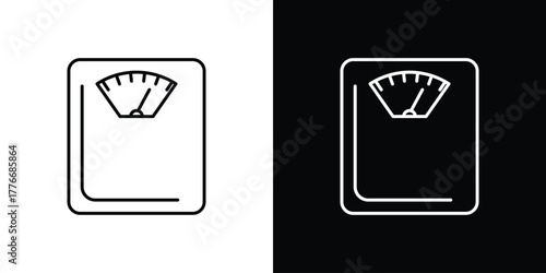 Weight scale icon pixel perfect. Outline symbol. Simple linear drawing.