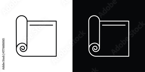Yoga mat icon pixel perfect. Outline symbol. Simple linear drawing.