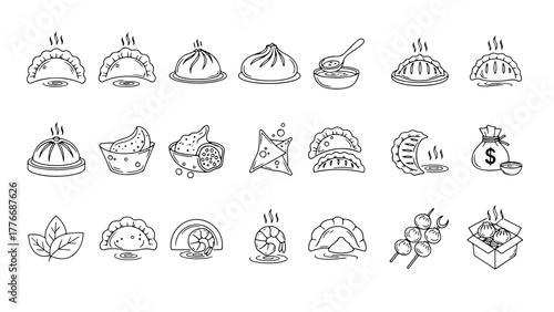 Dumpling Variations Icon Set