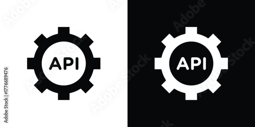 API icon line art editable stroke and solid collection for app design