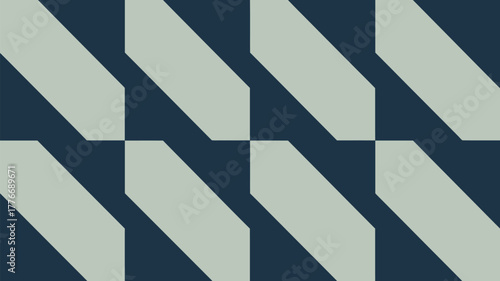 A repeating pattern of light gray trapezoids on a dark blue background creating a geometric design
