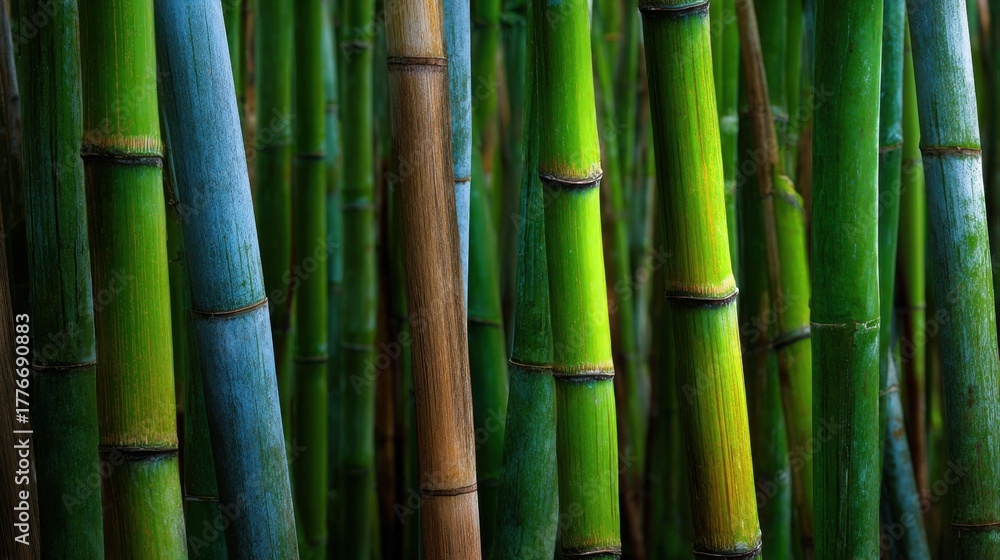 Obraz premium vibrant natural colorful bamboo grove forest