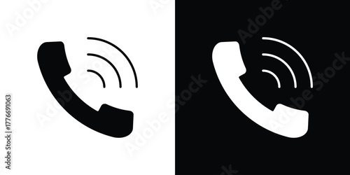 Call icon line art editable stroke and solid collection for app design