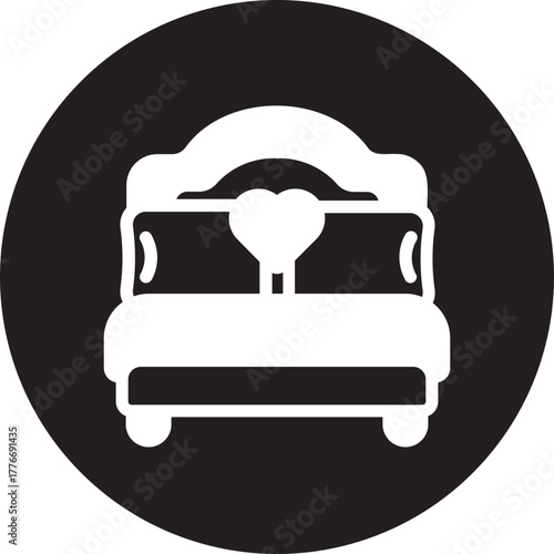 Double bed glyph icon