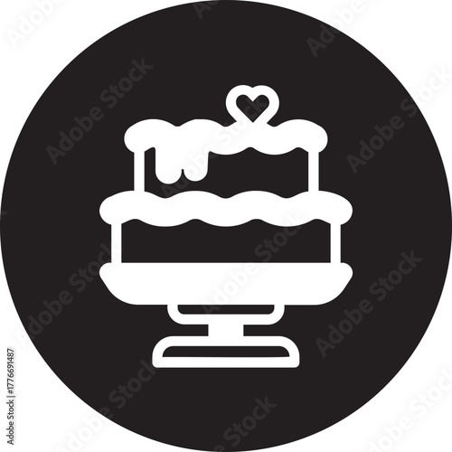 Wedding cake glyph icon
