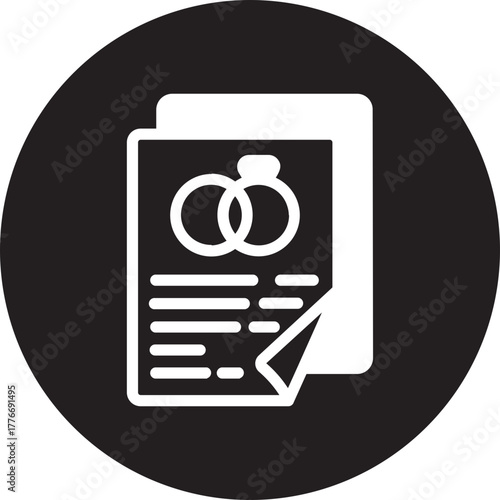 Wedding contract glyph icon