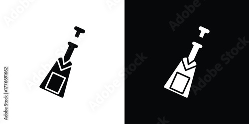 Champagne bottle icon line art editable stroke and solid collection for app design