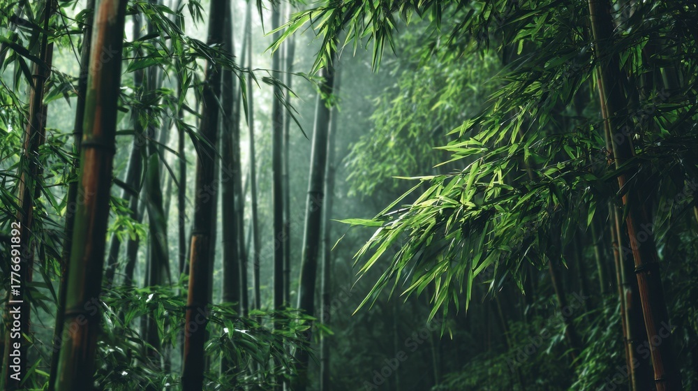 Fototapeta premium tranquil lush bamboo forest scene
