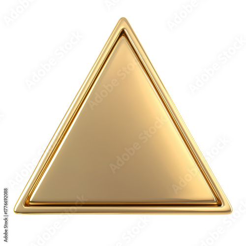 Golden Triangle Icon. Symbol Of Luxury, Wealth, And Geometric Design Isolated On Transparent Background