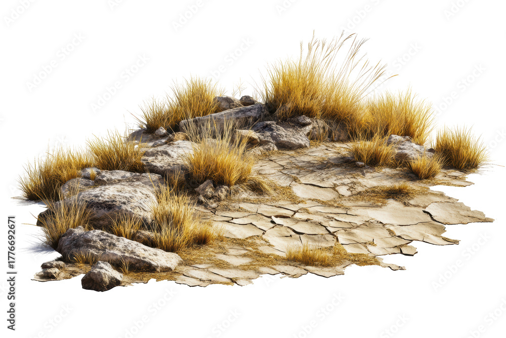 custom made wallpaper toronto digitalDry Desert Landscape With Rocks And Grass. Arid Terrain And Natural Vegetation Isolated On Transparent Background