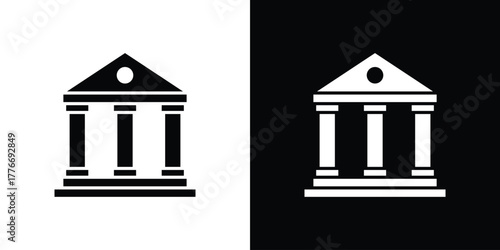 Court icon line art editable stroke and solid collection for app design