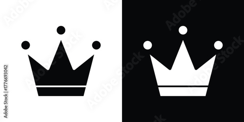 Crown icon line art editable stroke and solid collection for app design