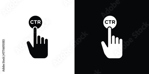 CTR icon line art editable stroke and solid collection for app design