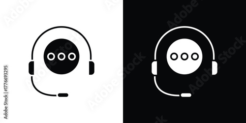Customer service icon line art editable stroke and solid collection for app design