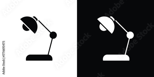 Desk lamp icon line art editable stroke and solid collection for app design