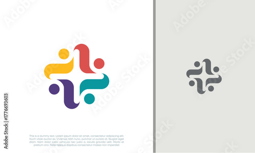 Global Community Logo Icon Elements Template. Community human Logo template vector. Community health care. Abstract Community logo