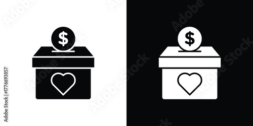 Donations icon line art editable stroke and solid collection for app design