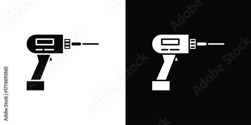 Drill icon line art editable stroke and solid collection for app design