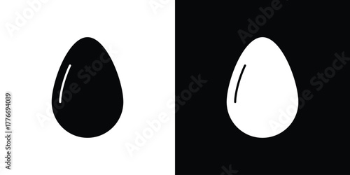 Egg icon line art editable stroke and solid collection for app design