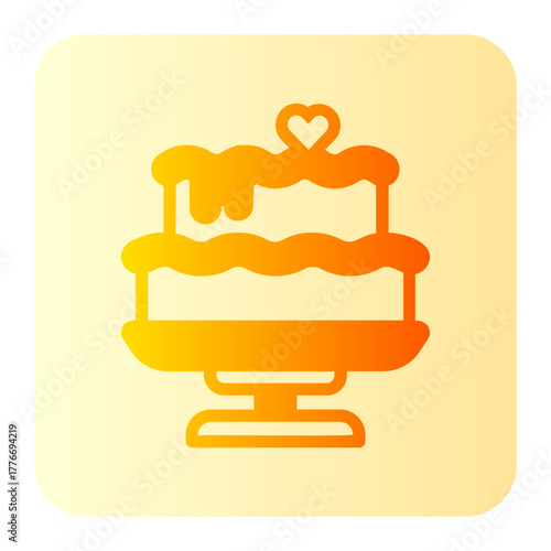 Wedding cake gradient icon