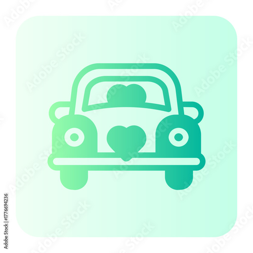 Wedding car gradient icon