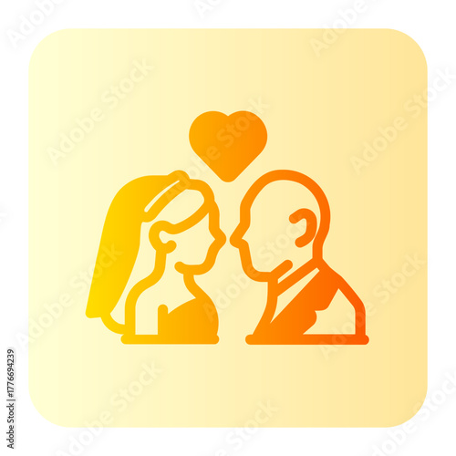 Wedding couple gradient icon