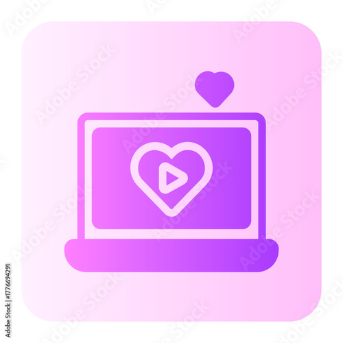 Wedding video gradient icon