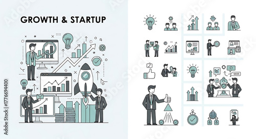 Creative concept vector illustrations showing design, art, and idea generation. Includes teamwork, brainstorming, and creative process elements for modern projects.