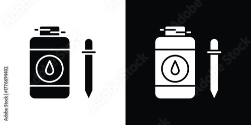 Essential oils icon line art editable stroke and solid collection for app design