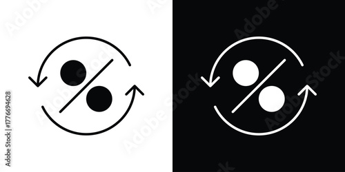 Exchange rate icon line art editable stroke and solid collection for app design