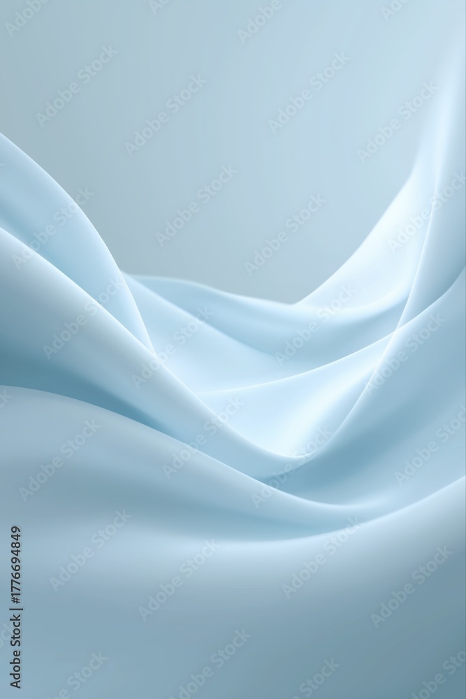 Fototapeta premium Serene blue abstract fabric waves creating a flowing soft texture
