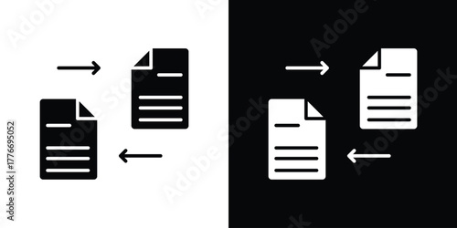File transfer icon line art editable stroke and solid collection for app design