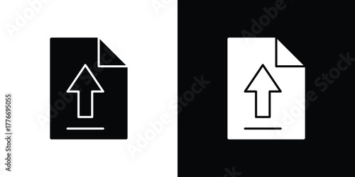 File upload icon line art editable stroke and solid collection for app design