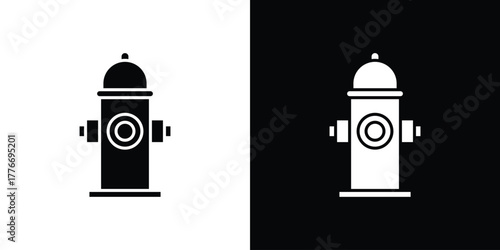 Fire hydrant icon line art editable stroke and solid collection for app design