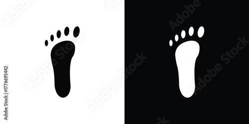 Footprint icon line art editable stroke and solid collection for app design