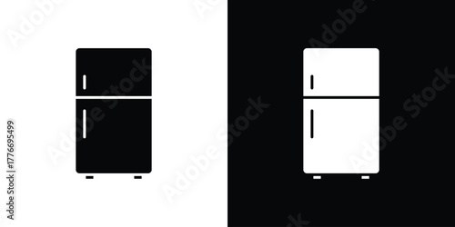 Fridge icon line art editable stroke and solid collection for app design