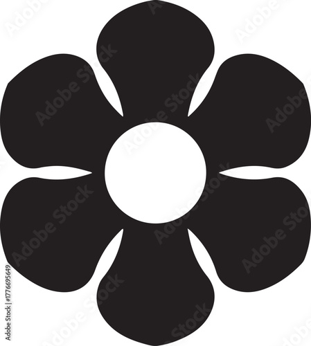 Simple Black Flower Silhouette