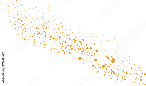 Yellow watercolor paint splatter on white background creating an artistic abstract texture. Vibrant ink drops ideal for backgrounds, posters, and modern designs. Perfect for creative and decorative