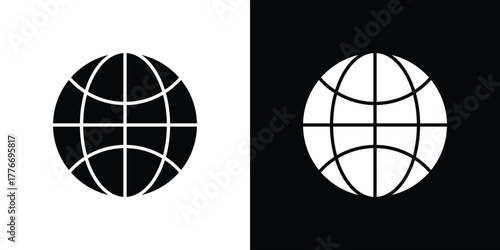 Globe icon line art editable stroke and solid collection for app design