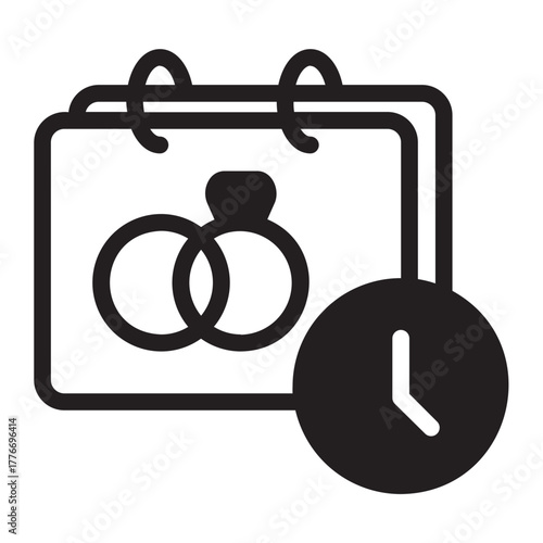 Wedding planner glyph icon