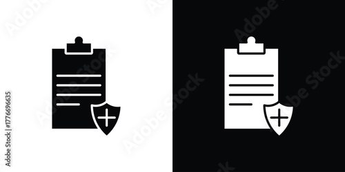 Health insurance icon line art editable stroke and solid collection for app design