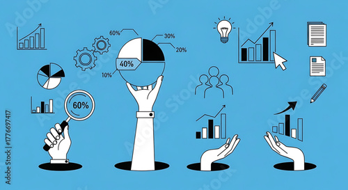 Creative concept vector illustrations showing design, art, and idea generation. Includes teamwork, brainstorming, and creative process elements for modern projects.