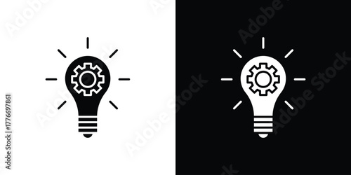 Innovation icon line art editable stroke and solid collection for app design